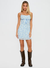 Valencia Mini Dress Blue / Floral