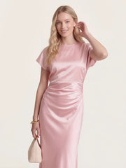 Captivating Presence Satin Cowl Back Maxi Dress