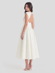 Timeless Hepburn Style Full Skirt Midi Dress