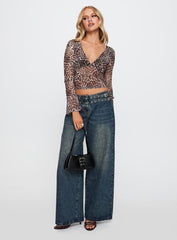 Fast Times Long Sleeve Top Leopard