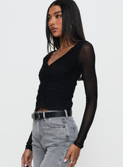 Tenzin Ruched Top Black