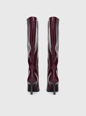 Harrie Knee High Boots Burgundy