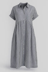 Chic Women'S Midi Dress With Handy Pockets